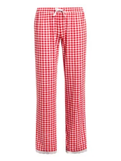 Pussy Deluxe Red Plaid Damen Schlafhose Rot Allover
