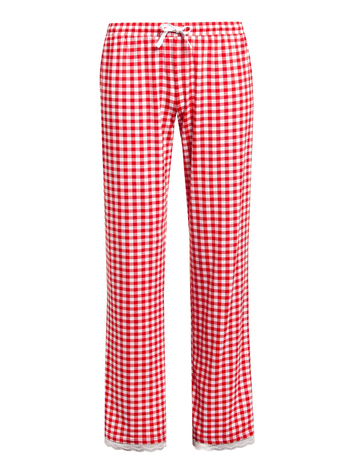 Pussy Deluxe Red Plaid Damen Schlafhose Rot Allover