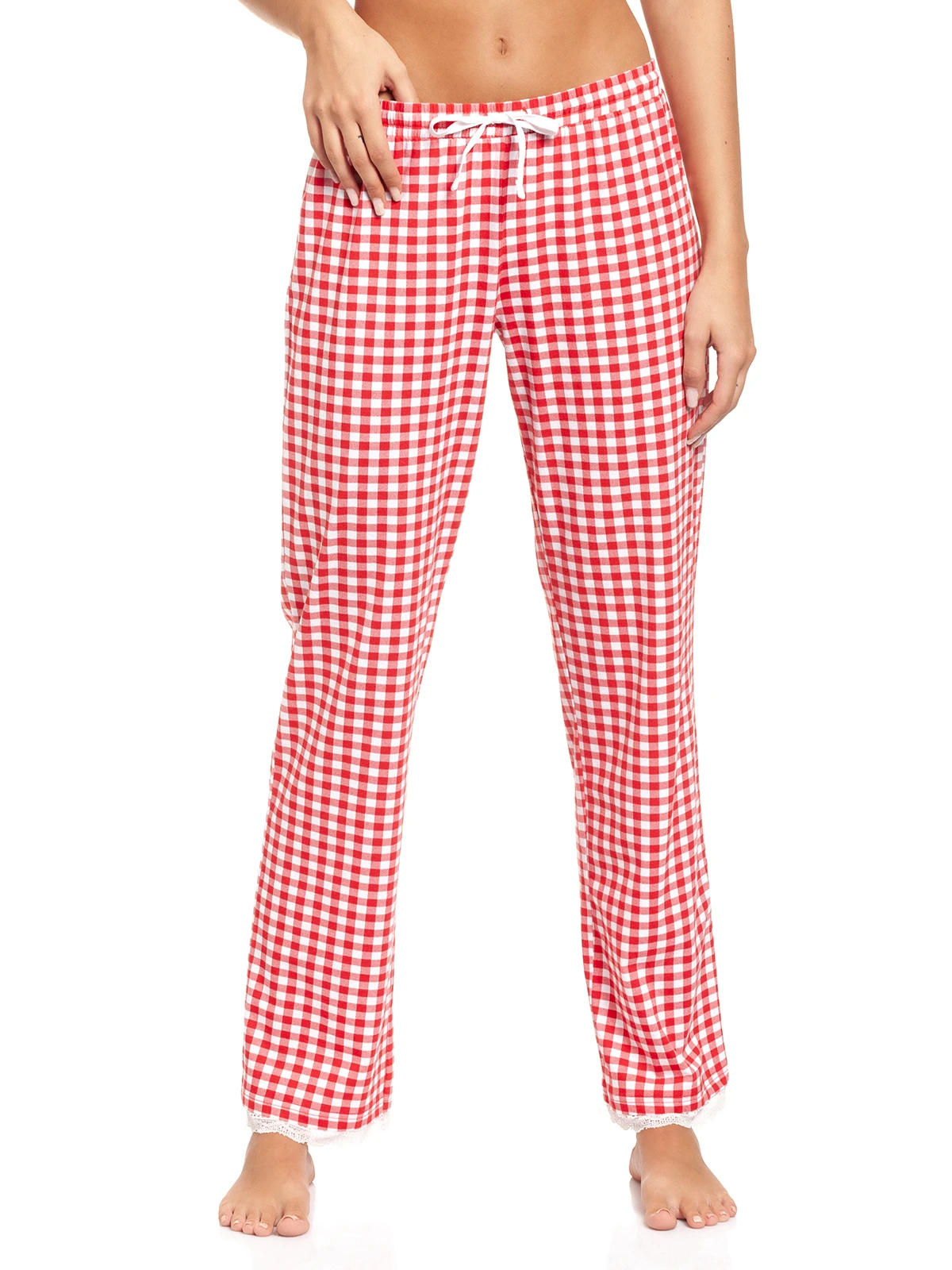 Pussy Deluxe Red Plaid Damen Schlafhose Rot Allover - Image 2