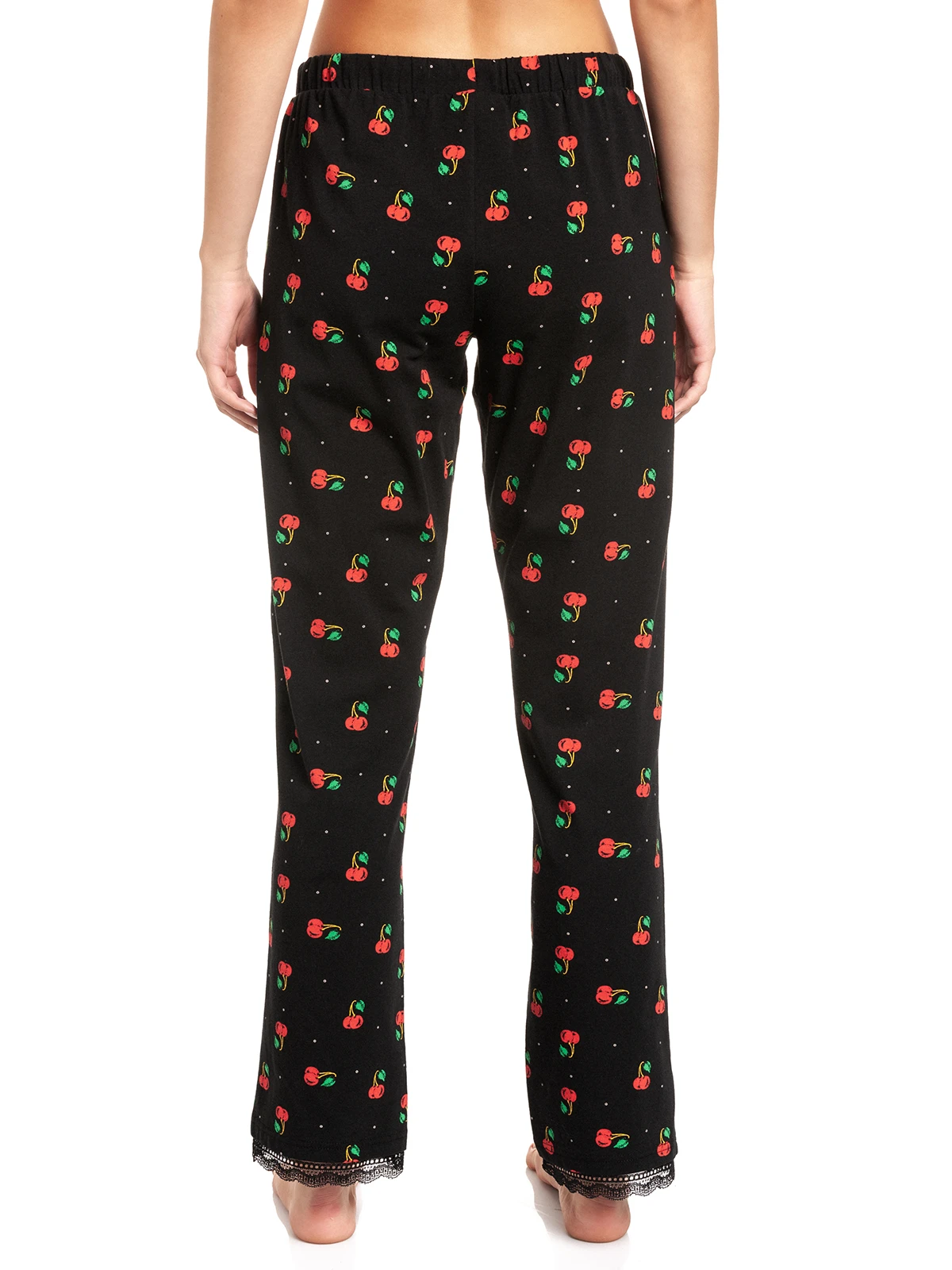 Pussy Deluxe Cherries Damen Schlafhose Schwarz Allover – Bild 3