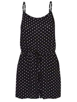 Pussy Deluxe Dotty Damen Jumpsuit Schwarz Allover