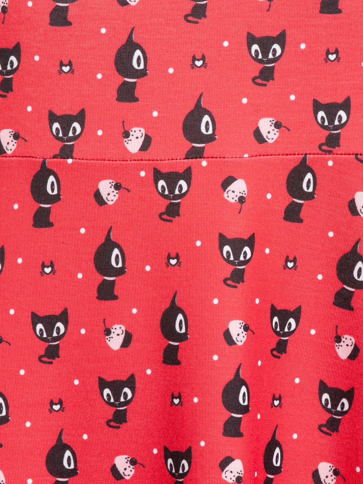 Pussy Deluxe Kitty Cupcake Love Damen A-Linien-Kleid Rot Allover - Image 8