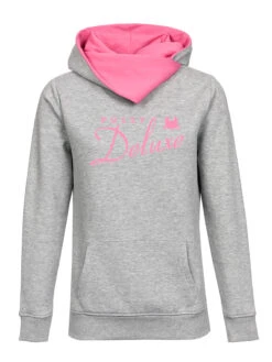 Pussy Deluxe Logo Damen Schalkragenpullover Grau Meliert/pink