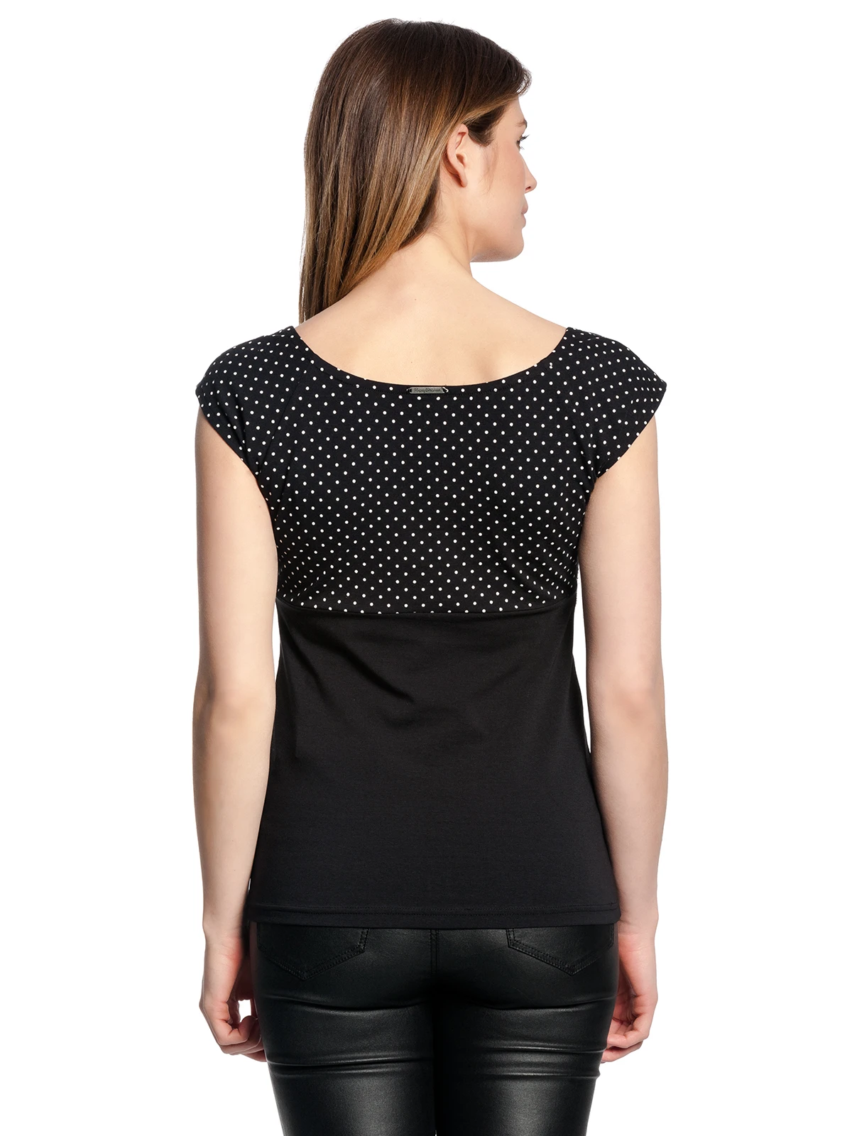 Pussy Deluxe Mini Dots Evie Damen T-Shirt Schwarz Allover - Image 3
