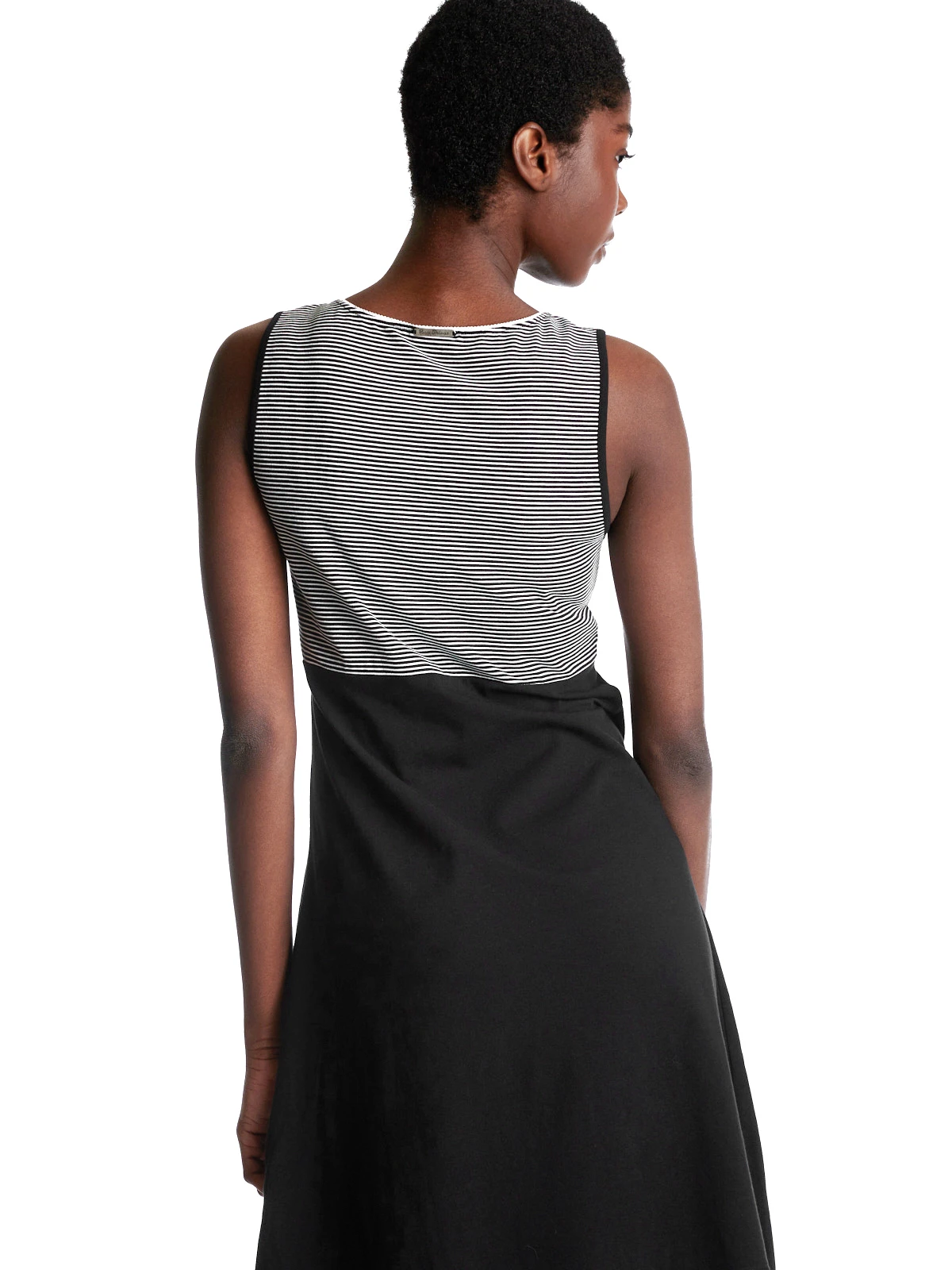 Pussy Deluxe Mini Stripes Damen A-Linien-Kleid Schwarz Allover – Bild 9