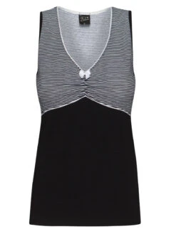 Pussy Deluxe Mini Stripes Damen Tanktop Schwarz Allover