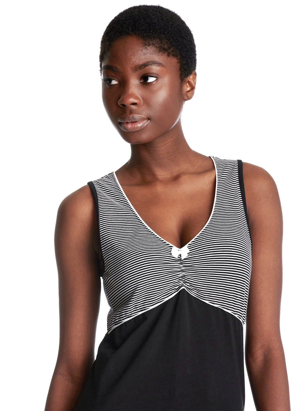 Pussy Deluxe Mini Stripes Damen Tanktop Schwarz Allover – Bild 4