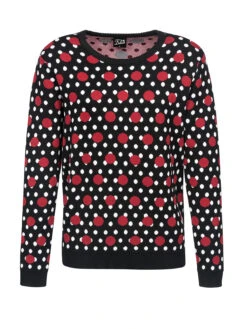 Pussy Deluxe Mixed Dotties Knit Pullover Schwarz Allover