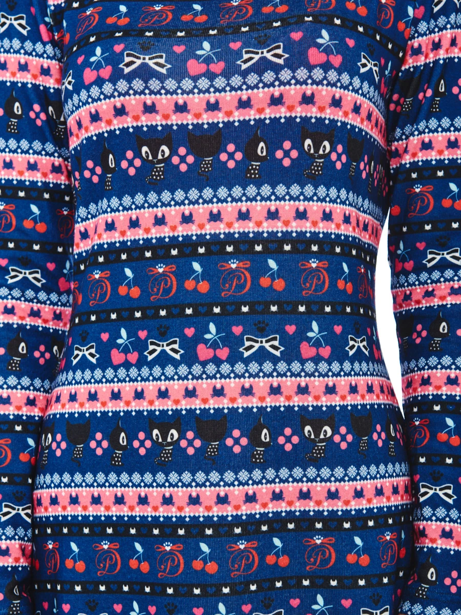 Pussy Deluxe Cherry Winter Damen A-Linien-Kleid Mehrfarbig – Bild 5