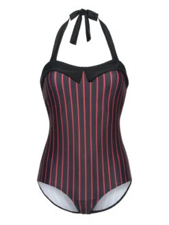 Pussy Deluxe Red Affairs Damen Badeanzug Schwarz Allover