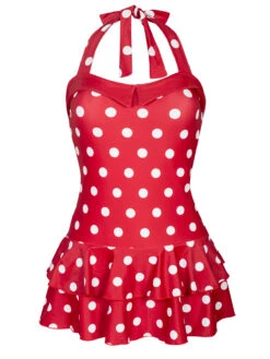 Pussy DeluxeDamen Badeanzug Rot Allover