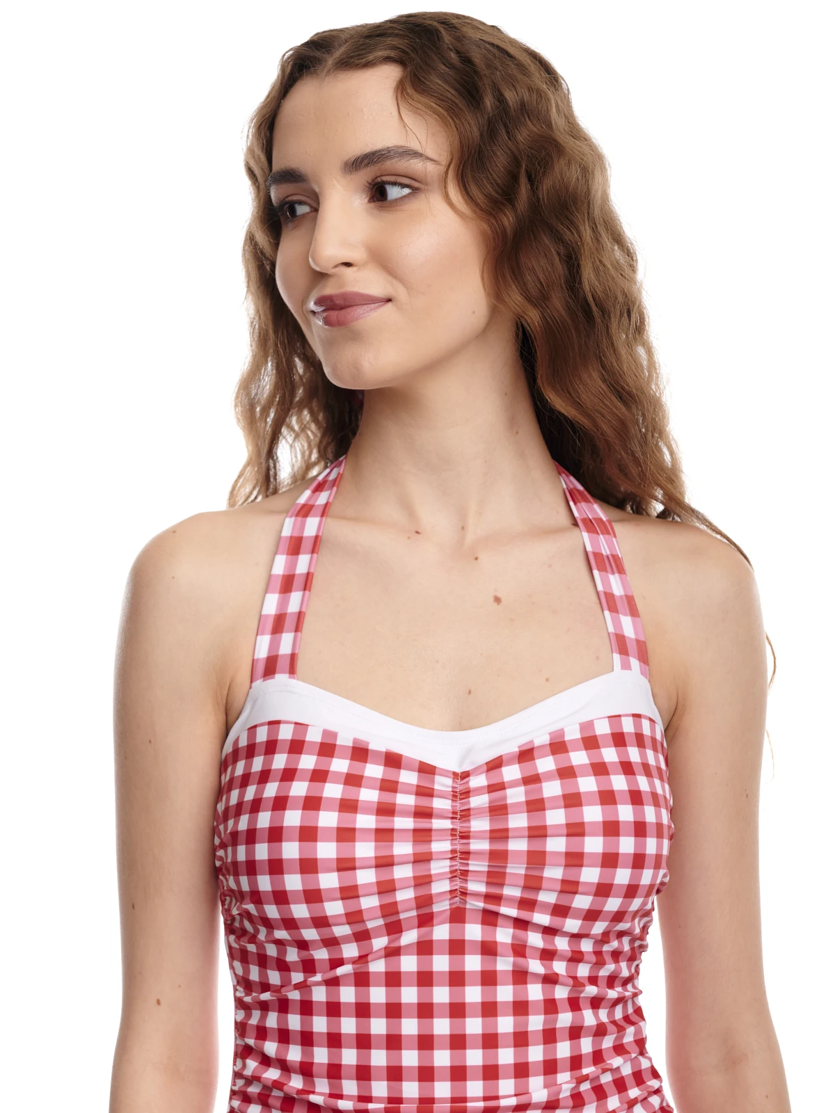 Pussy Deluxe Red Plaid Damen Badeanzug Rot Allover - Image 5