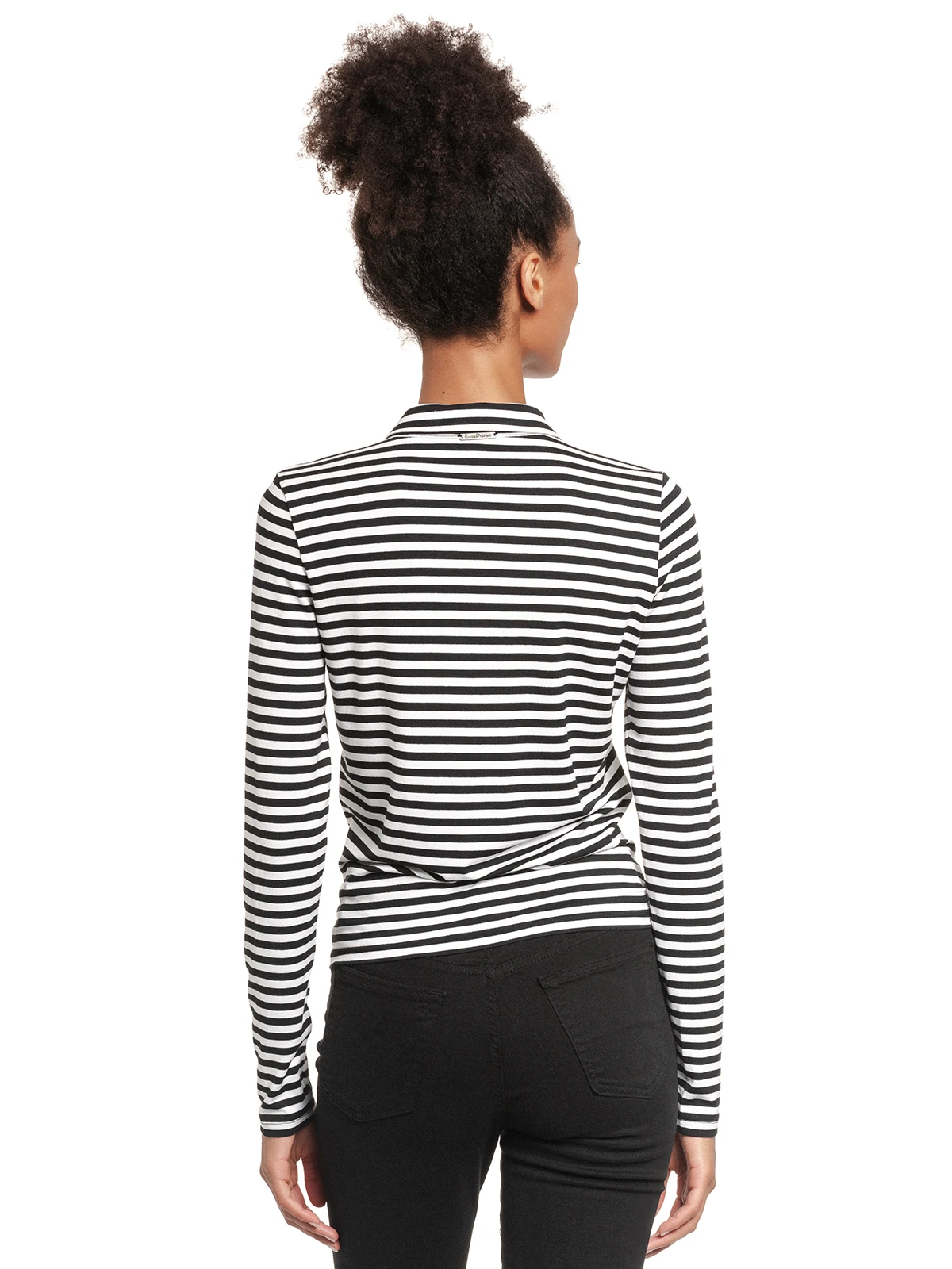 Pussy Deluxe Stripes Damen Langarmbluse Schwarz/weiß – Bild 3