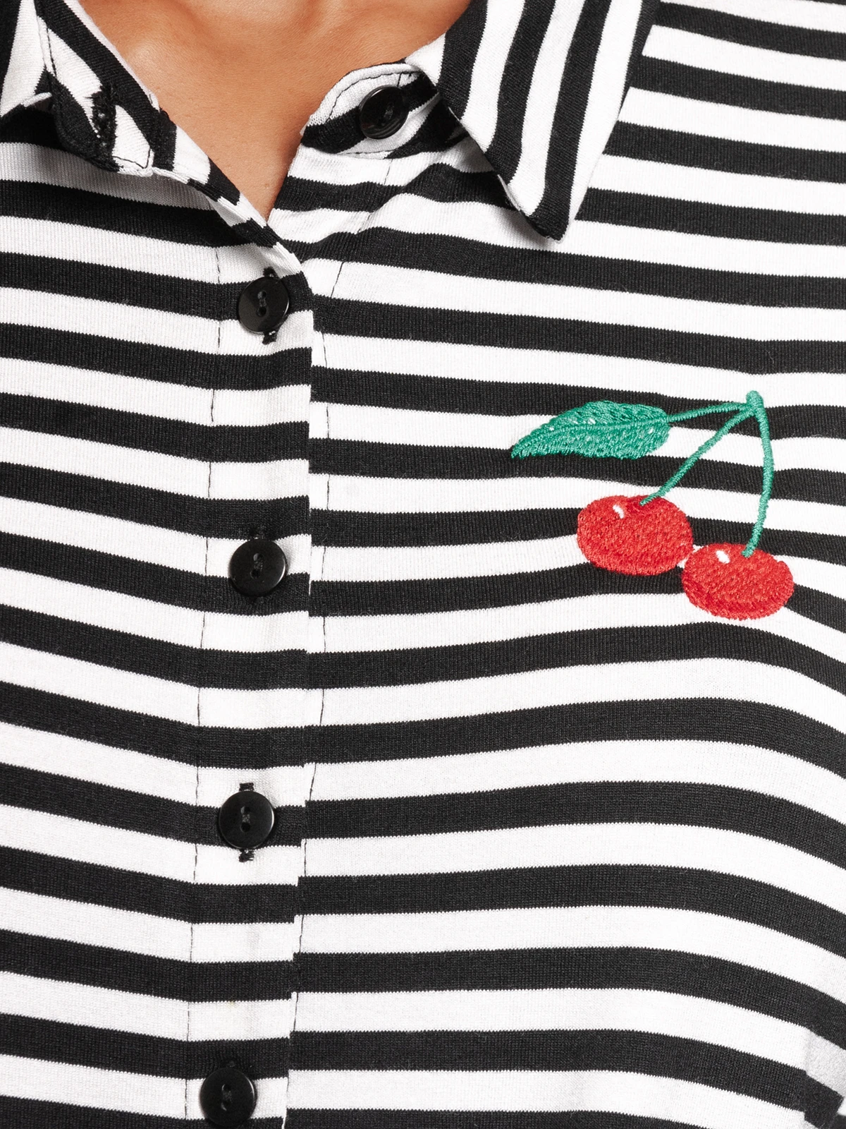 Pussy Deluxe Stripes Damen Langarmbluse Schwarz/weiß – Bild 6