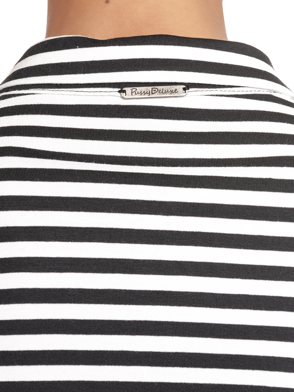 Pussy Deluxe Stripes Damen Langarmbluse Schwarz/weiß – Bild 7