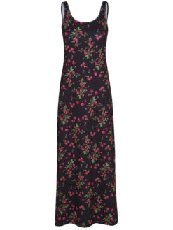 Pussy Deluxe Vintage Rose Damen Strandkleid Schwarz Allover