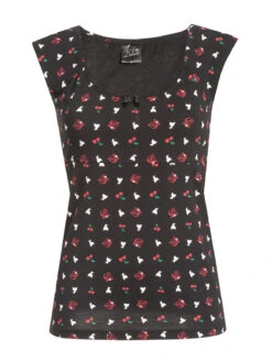 Pussy Deluxe White Kitten Damen T-Shirt Schwarz Allover