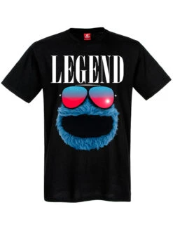 Sesame Street Sesamstrasse Cookie Legend Herren T-Shirt Schwarz