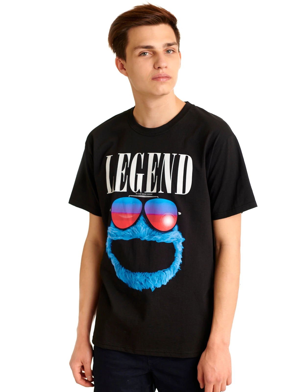 Sesame Street Sesamstrasse Cookie Legend Herren T-Shirt Schwarz – Bild 2