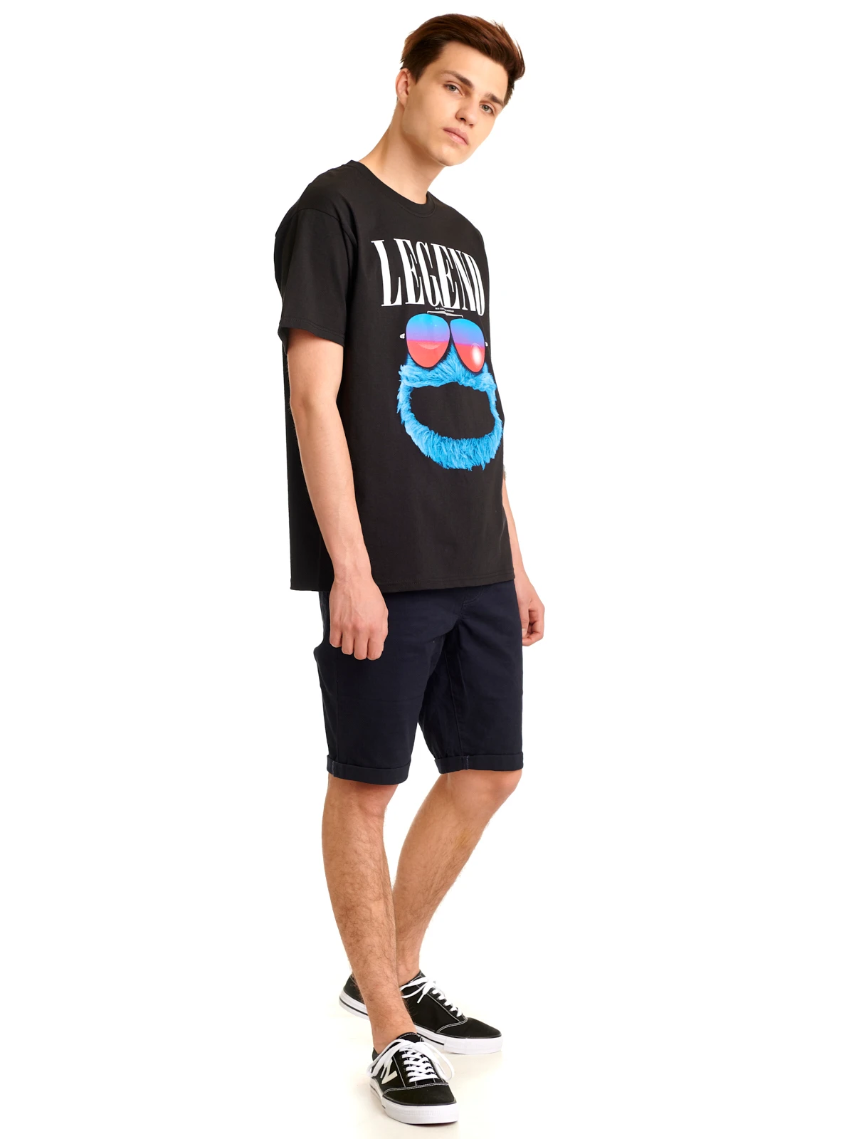 Sesame Street Sesamstrasse Cookie Legend Herren T-Shirt Schwarz – Bild 4