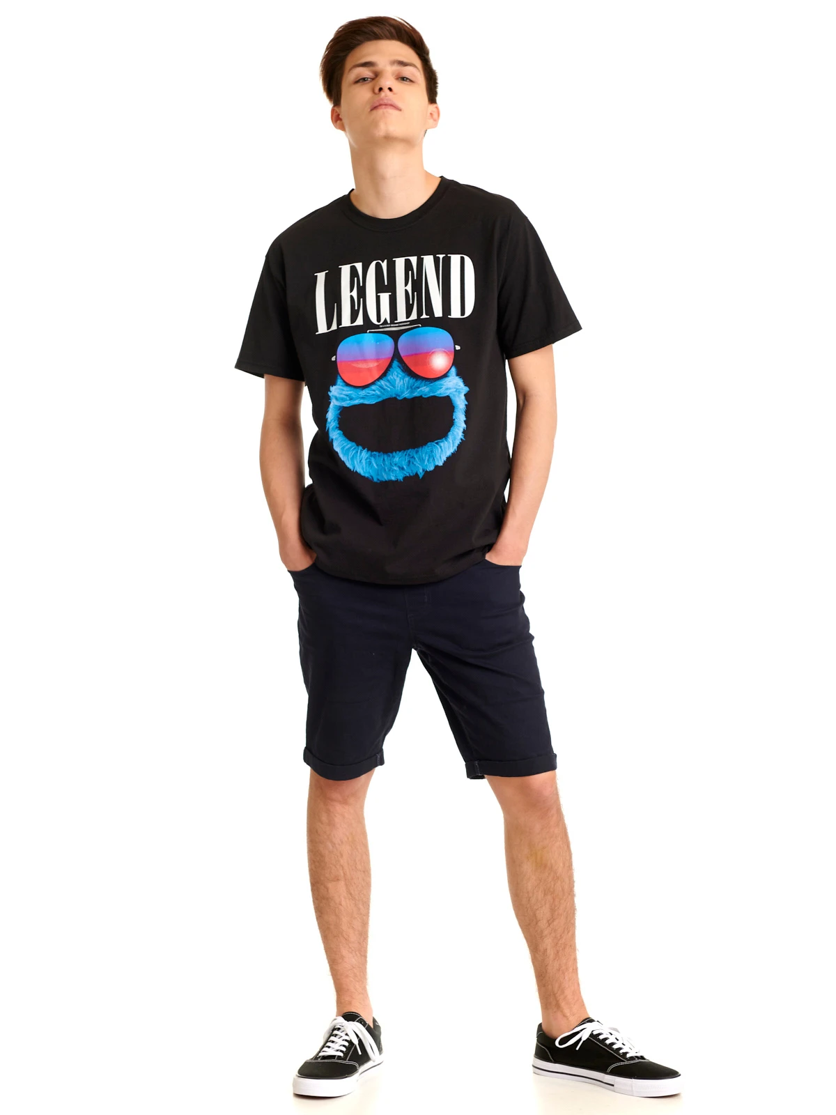 Sesame Street Sesamstrasse Cookie Legend Herren T-Shirt Schwarz – Bild 6