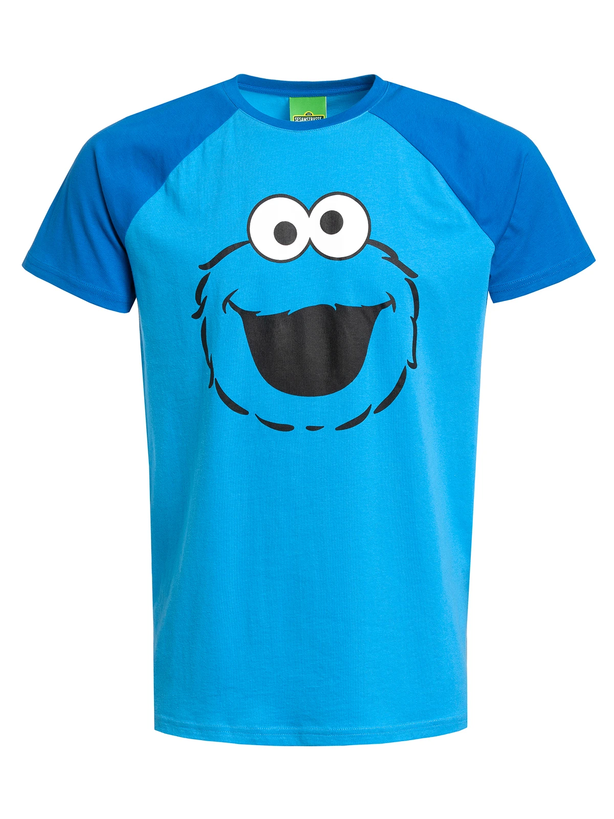 Sesame Street Sesamstrasse Cookie Monster Face Herren T-Shirt Blau