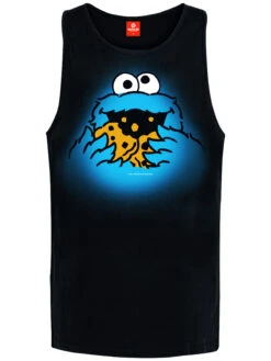 Sesame Street Sesamstrasse Cookie Monster Herren Tanktop Schwarz