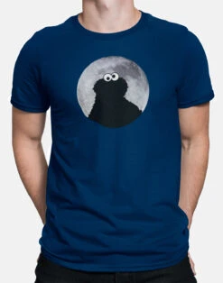 Sesame Street Sesamstrasse Cookie Monster Moonnight Herren T-Shirt Navy