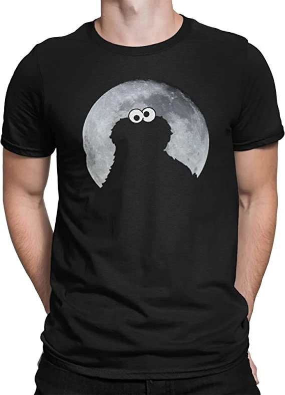 Sesame Street Sesamstrasse Cookie Monster Moonnight Herren T-Shirt Schwarz – Bild 2
