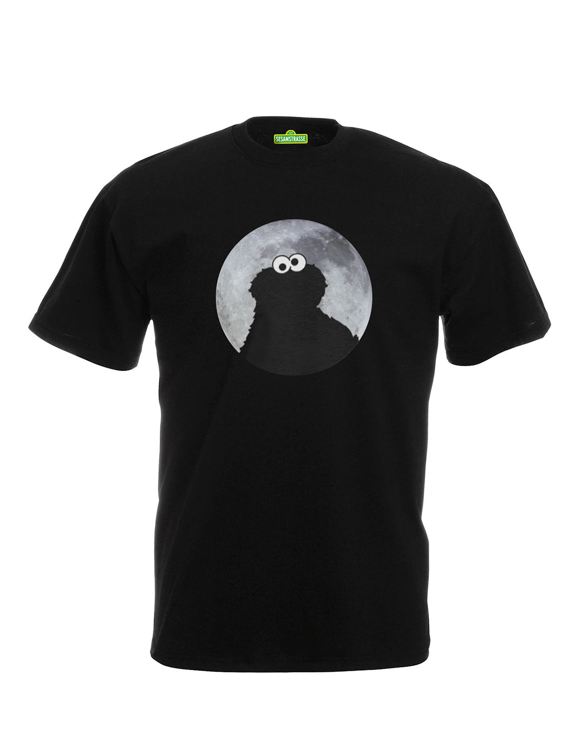 Sesame Street Sesamstrasse Cookie Monster Moonnight Herren T-Shirt Schwarz – Bild 3