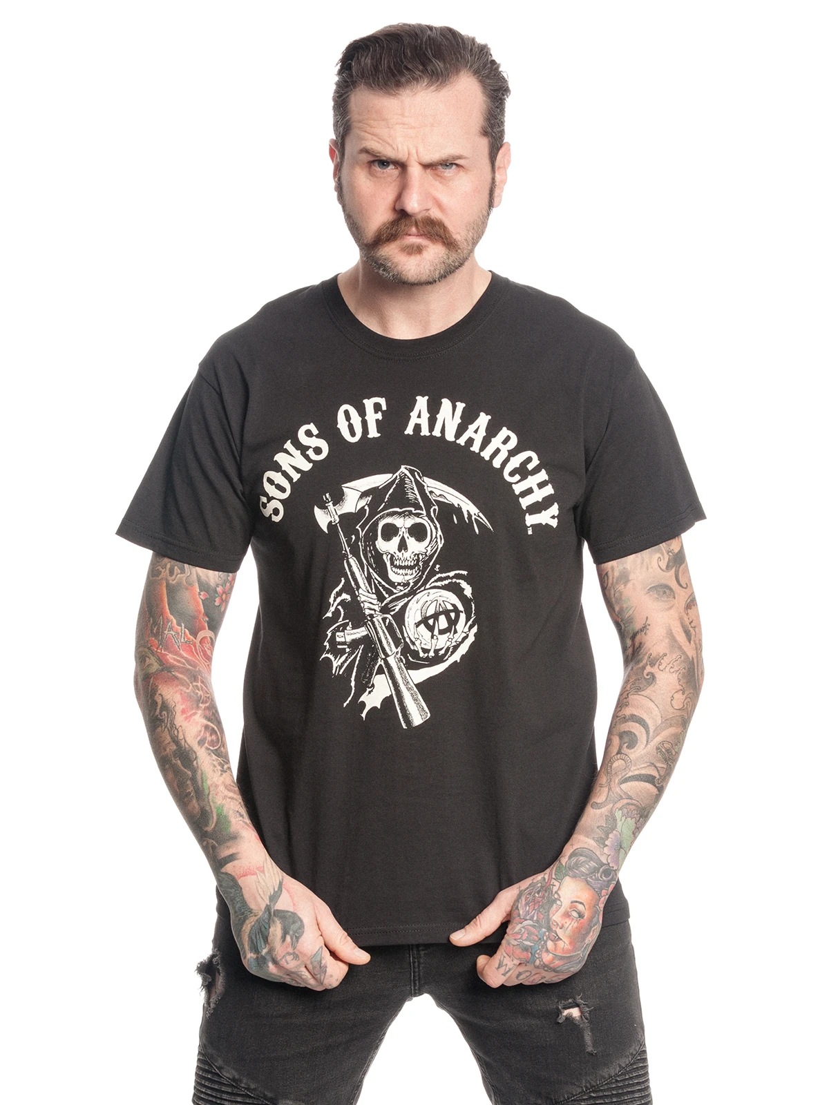 Sons Of Anarchy Reaper Logo Herren T-Shirt Schwarz