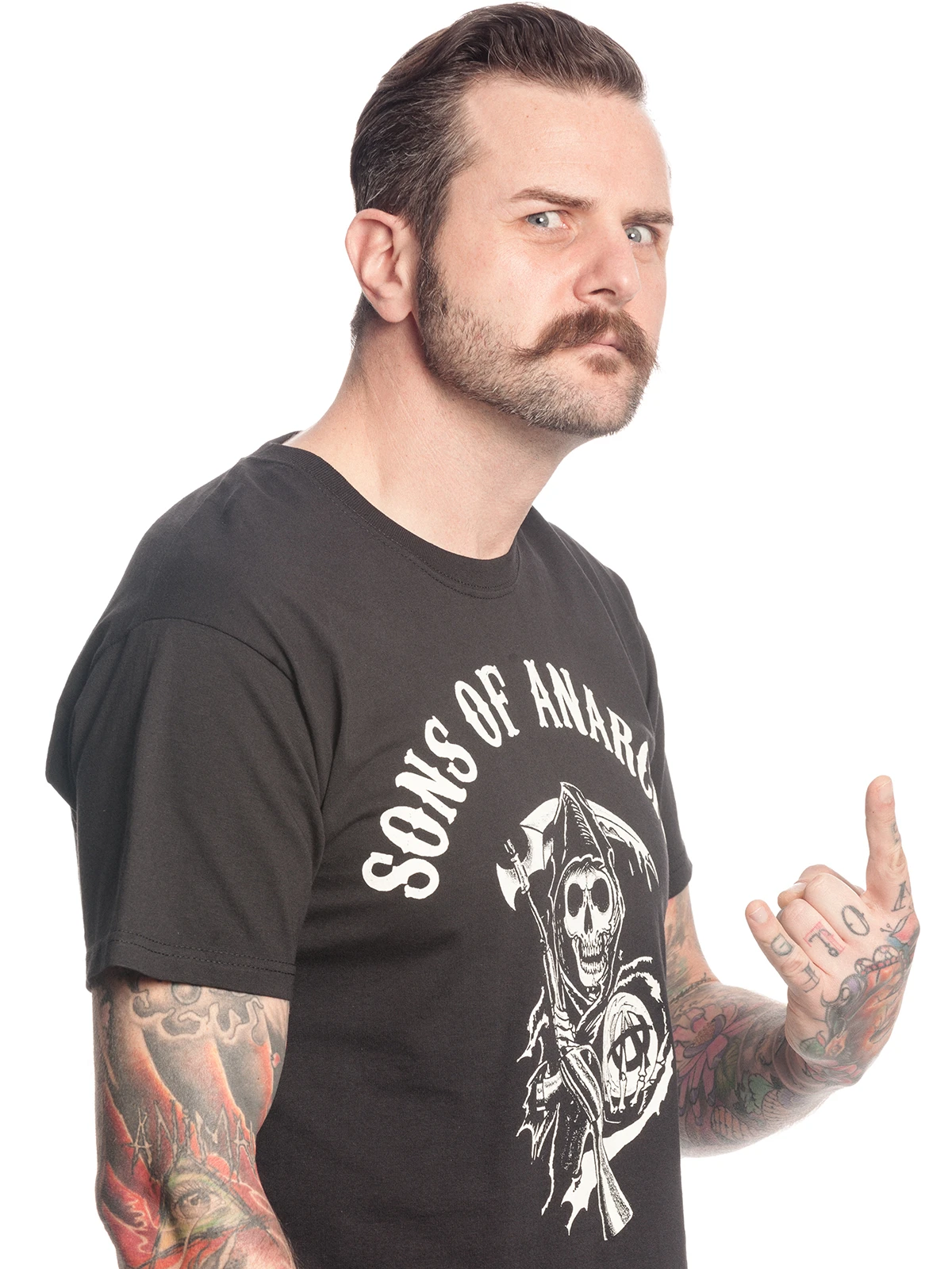 Sons Of Anarchy Reaper Logo Herren T-Shirt Schwarz – Bild 5