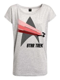 Star Trek Free Flight Damen Loose-Shirt Grau Meliert