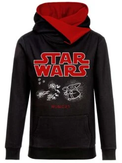 The Mandalorian Grogu Hungry Damen Schalkragenpullover Schwarz/rot