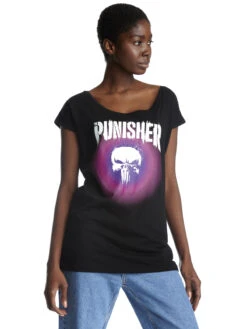 The Punisher Psychedelic Warface Damen Loose-Shirt Schwarz