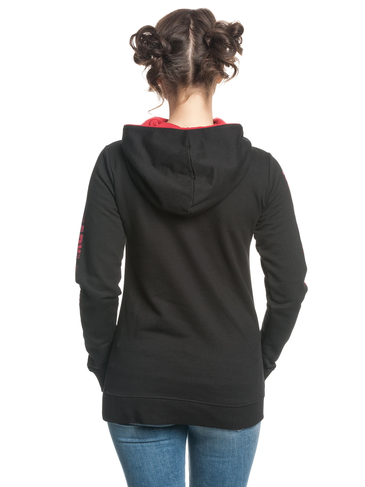 The Walking Dead Daryl Portrait Shawl Hoodie Frauen Kapuzenpullover Schwarz/rot – Bild 5