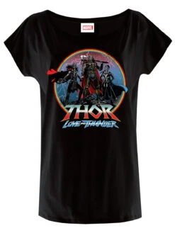 Thor Hero Logo Damen Loose-Shirt Schwarz