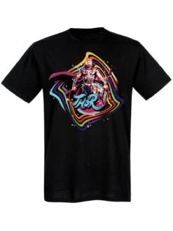 Thor Retro Print Herren T-Shirt Schwarz