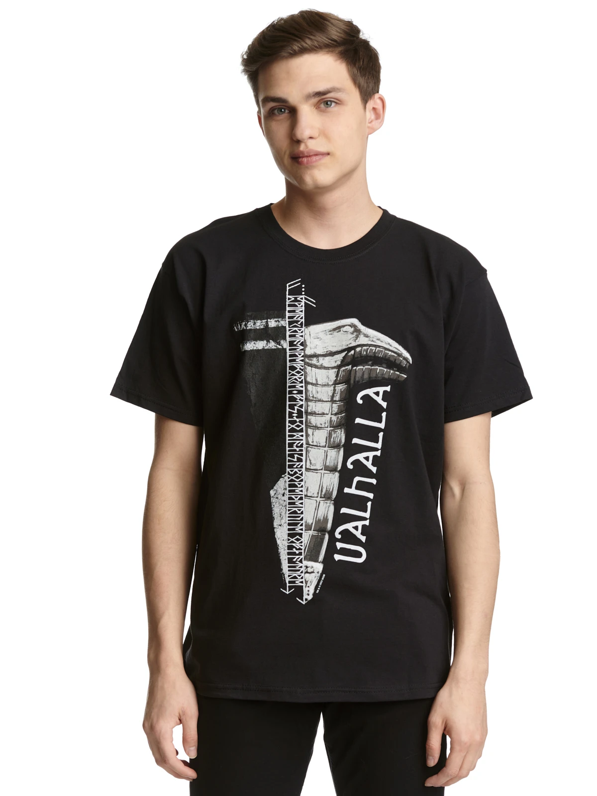 Vikings Valhalla Valhalla Collage Herren T-Shirt Schwarz – Bild 2