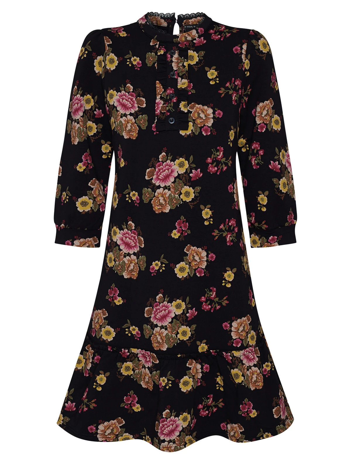 Vive Maria Barock Love Damen A-Linien-Kleid Schwarz Allover – Bild 2