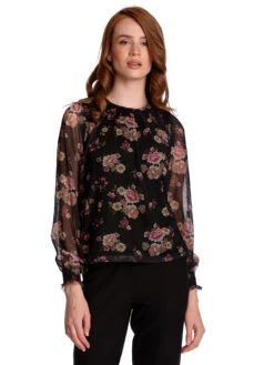 Vive Maria Barock Tulle Damen Shirtbluse Schwarz Allover