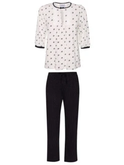 Vive Maria Bisou Pour Toi Damen Pyjama Creme Allover/schwarz Allover