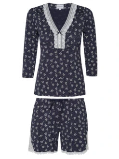 Vive Maria Blooming Love Damen Pyjama Blau Allover