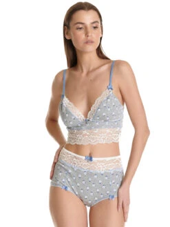 Vive Maria Blue Rose Damen Wäscheset: Top Mit Panty Grau Meliert Allover