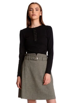 Vive Maria Chelsea Love Damen A-Linien-Rock Creme/schwarz