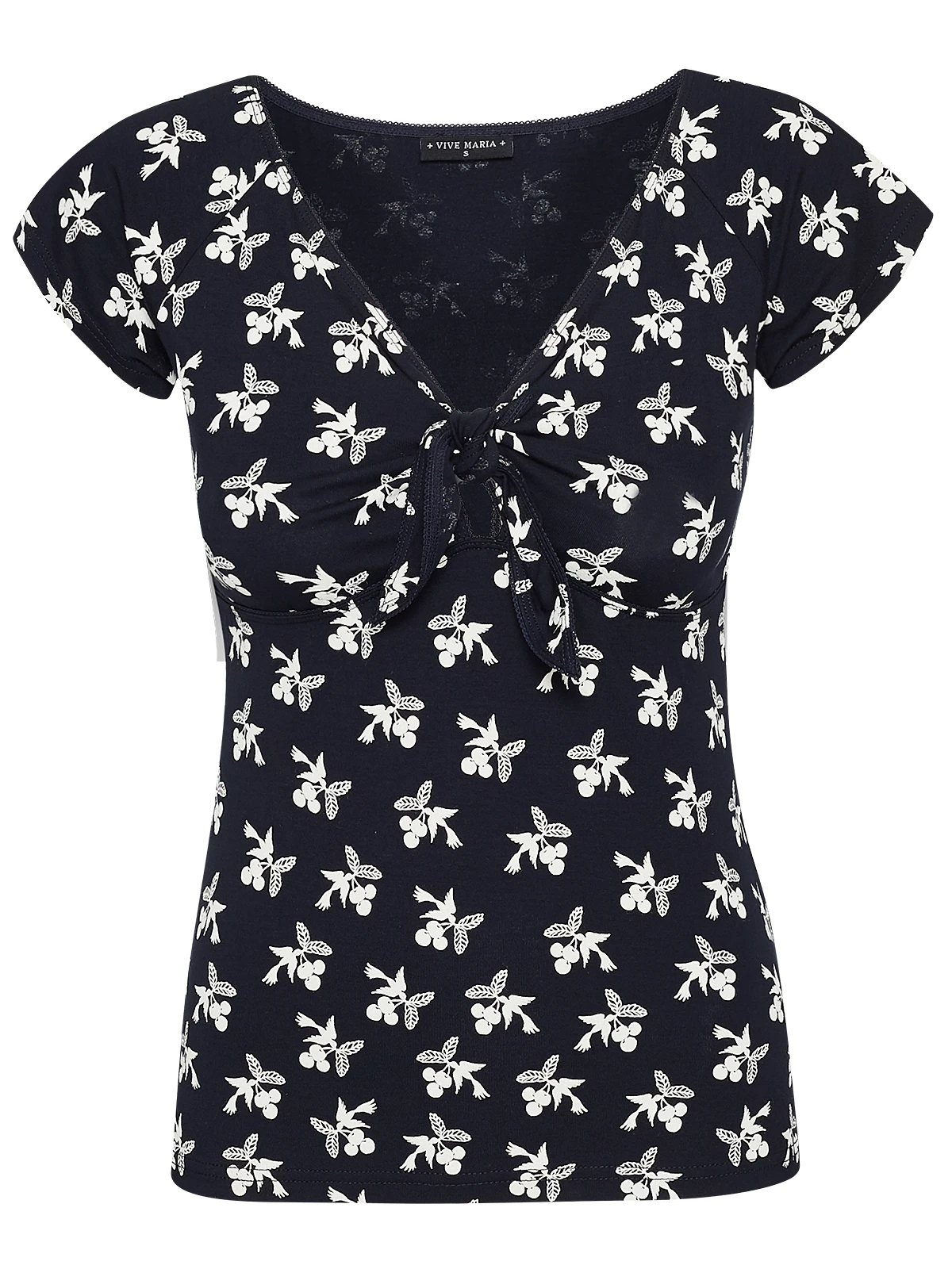 Vive Maria Cherry Summer Damen T-Shirt Dunkelblau Allover
