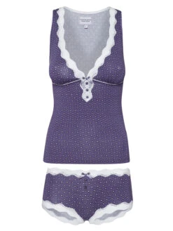 Vive Maria Cosy Hanoi Damen Wäscheset: Top Mit Panty Blau Allover