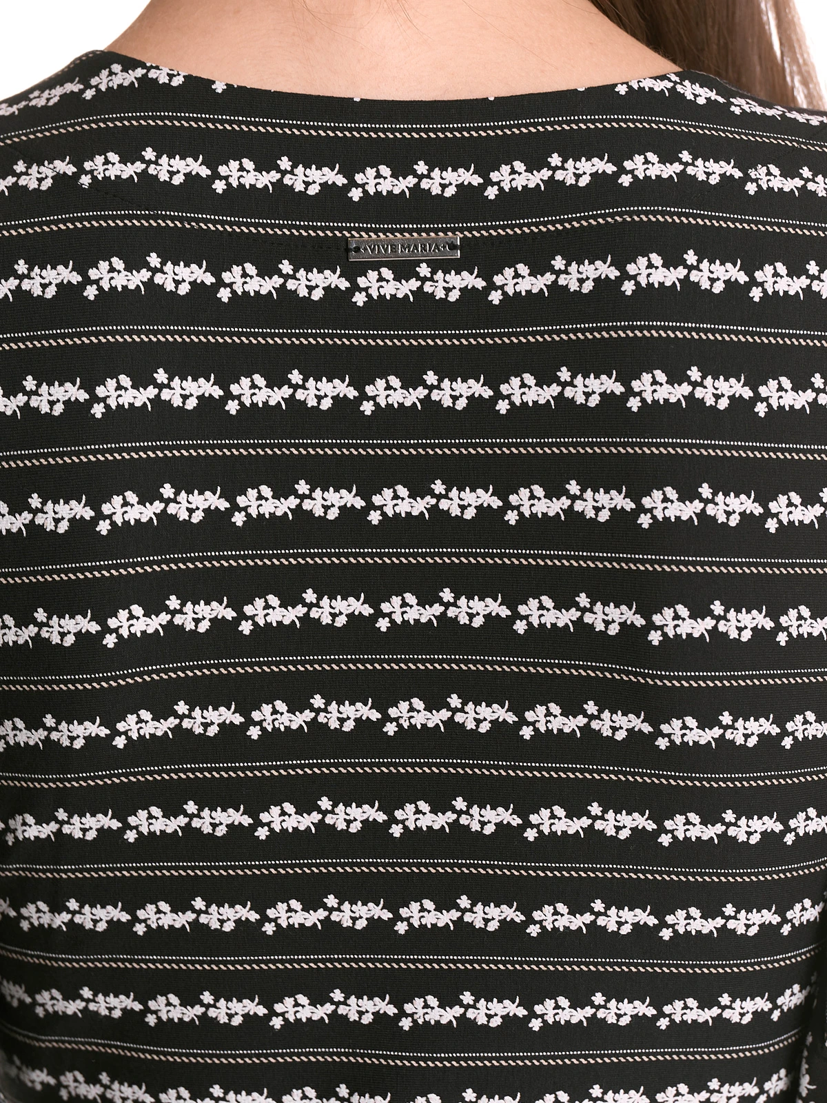 Vive Maria Dandy Stripes Damen V-Shirt Schwarz Allover – Bild 8