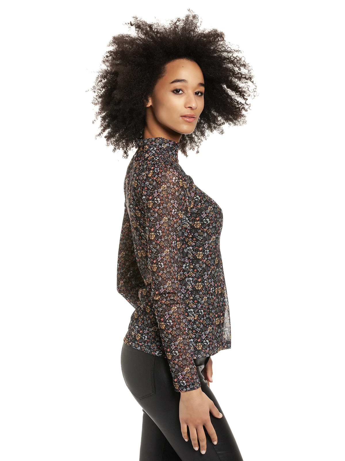 Vive Maria Ending Summer Tulle Damen Langarmshirt Schwarz Allover - Image 4