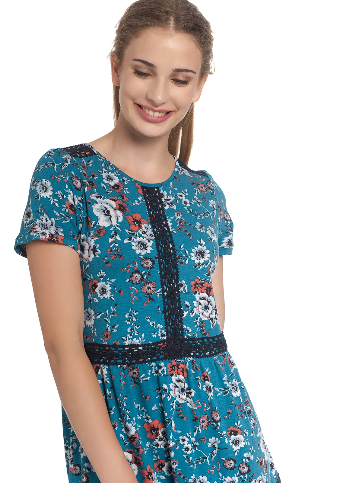 Vive Maria Flower Damen Jerseykleid Azur Allover – Bild 11